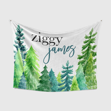 Personalized Forest Baby Blanket with Name