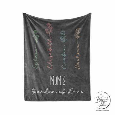 Mom's Garden of Love Personalized Blanket