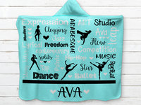 Personalized Dance Hooded Sherpa Blanket