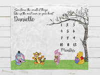 Personalized Baby Winnie the Pooh Milestone Blanket