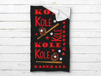 Personalized Baseball Minky Sleeping Bag