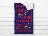 Personalized Baseball Minky Sleeping Bag