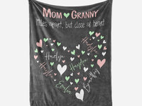 Personalized Family Names Heart Blanket