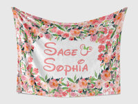 Personalized Floral Birth Announcement Blanket