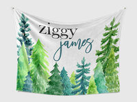 Personalized Mountain Forest Baby Blanket 