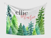 Personalized Mountain Forest Baby Blanket 