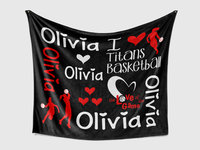 Personalized Girls' Basketball Blanket