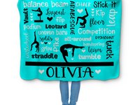 Personalized Gymnastics Hooded Sherpa Blanket