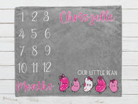Personalized Our Little Bean Baby Milestone Blanket 