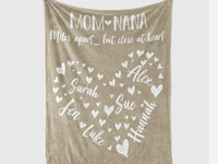 Personalized Family Names Heart Blanket