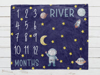 Personalized Outer Space Milestone Blanket
