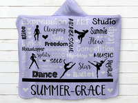Personalized Dance Hooded Sherpa Blanket