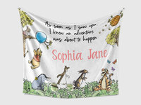 Personalized Vintage Winnie the Pooh Blanket