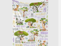 Personalized Zoo Animals Baby Blanket