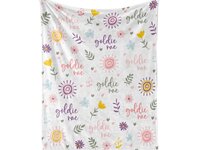 Personalized Boho Sun & Wildflower Baby Blanket