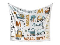 Personalized Construction Trucks Blanket