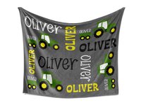 Personalized Tractor Blanket for Boys