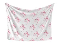 Personalized Pink bow baby Name blanket