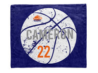 Personalized Distressed Basketball Blanket
