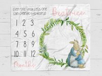 Personalized peter rabbit milestone blanket