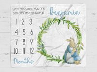 Personalized peter rabbit milestone blanket