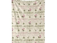 Personalized Pink Floral Baby Name Blanket 
