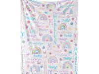 Personalized Rainbows and Butterflies Blanket