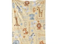 Safari Jungle Animals Personalized Baby Blanket