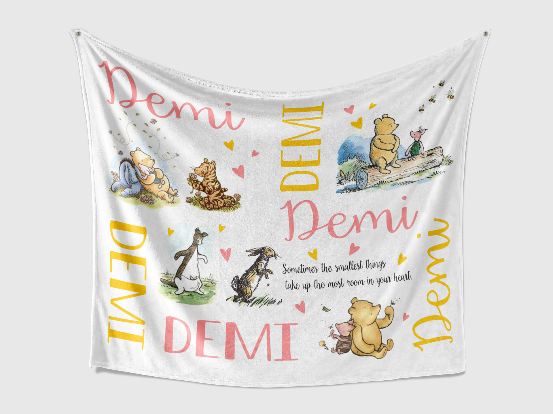 Custom Vintage Winnie the Pooh Baby Blanket
