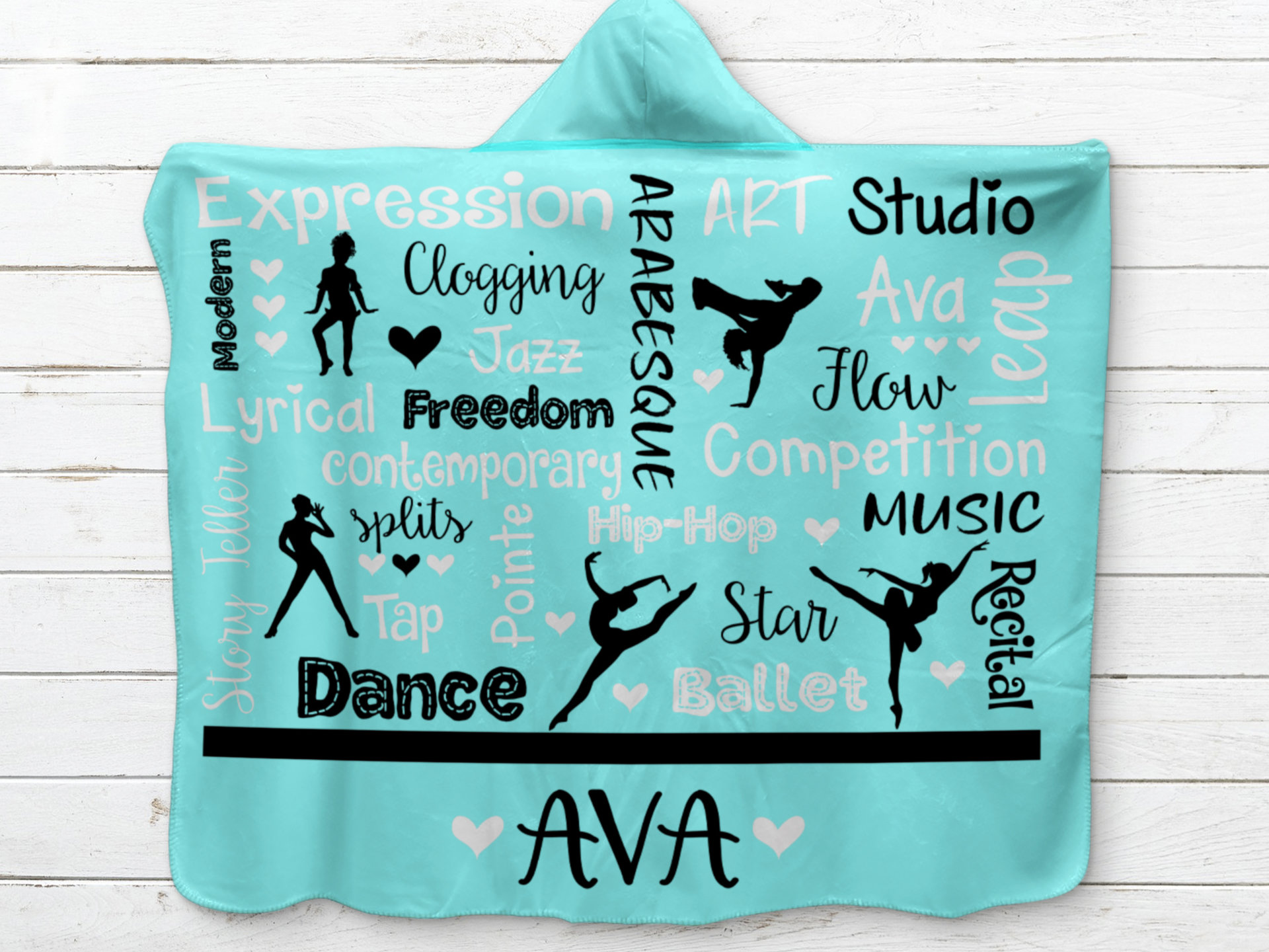 Personalized Dance Hooded Sherpa Blanket
