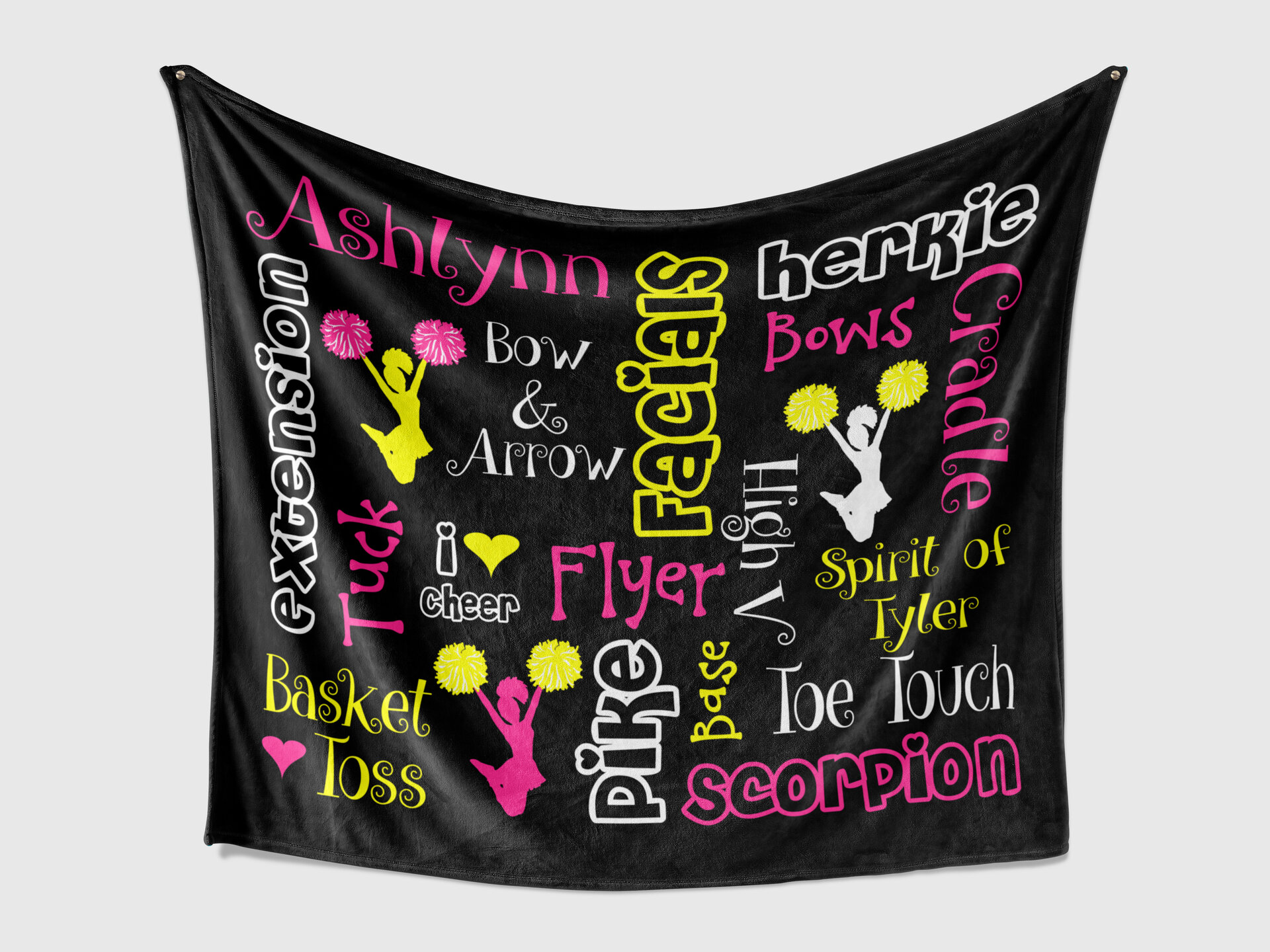 Personalized Cheer Blanket with Cheer Words