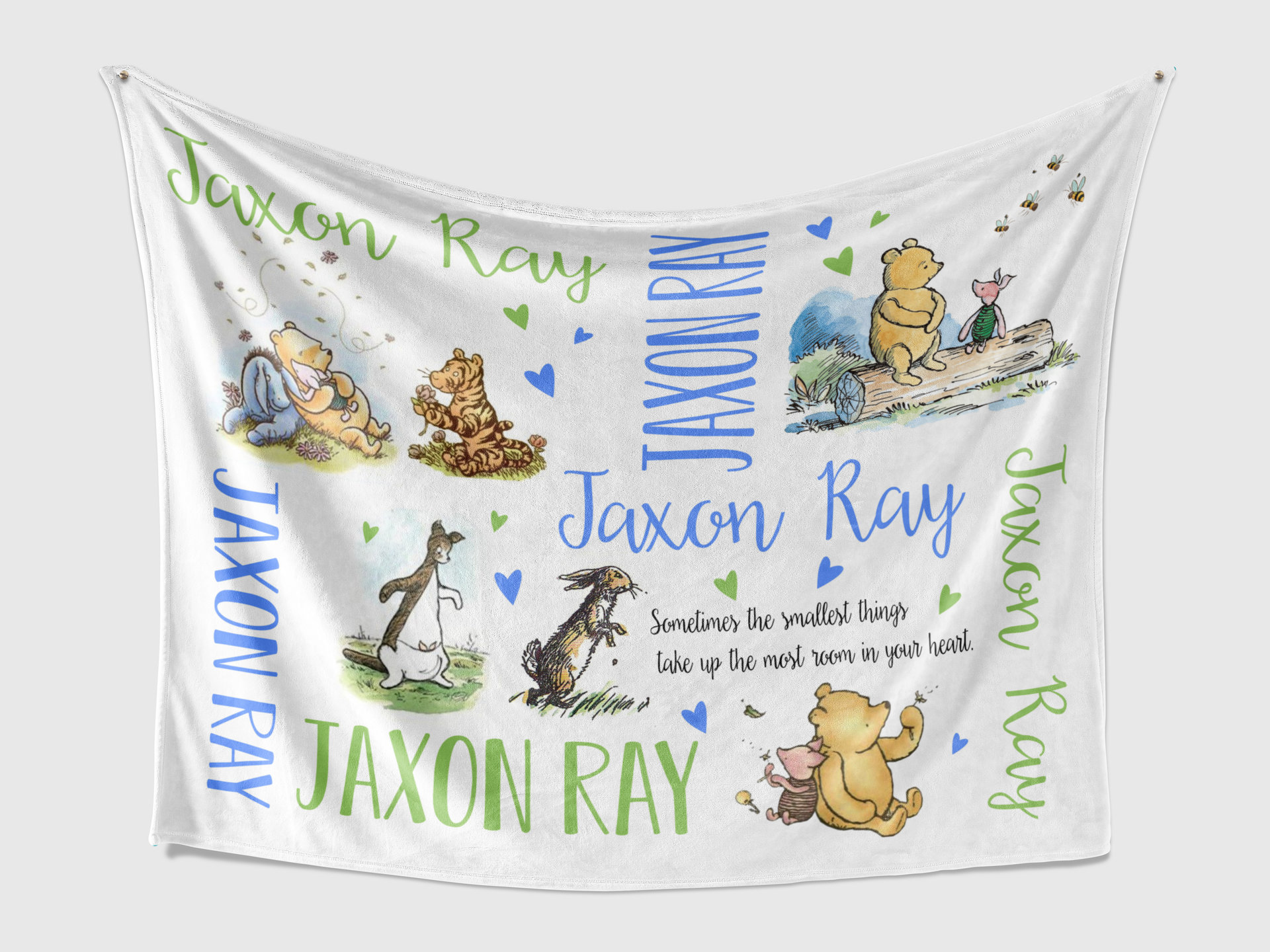 Custom Vintage Winnie the Pooh Baby Blanket