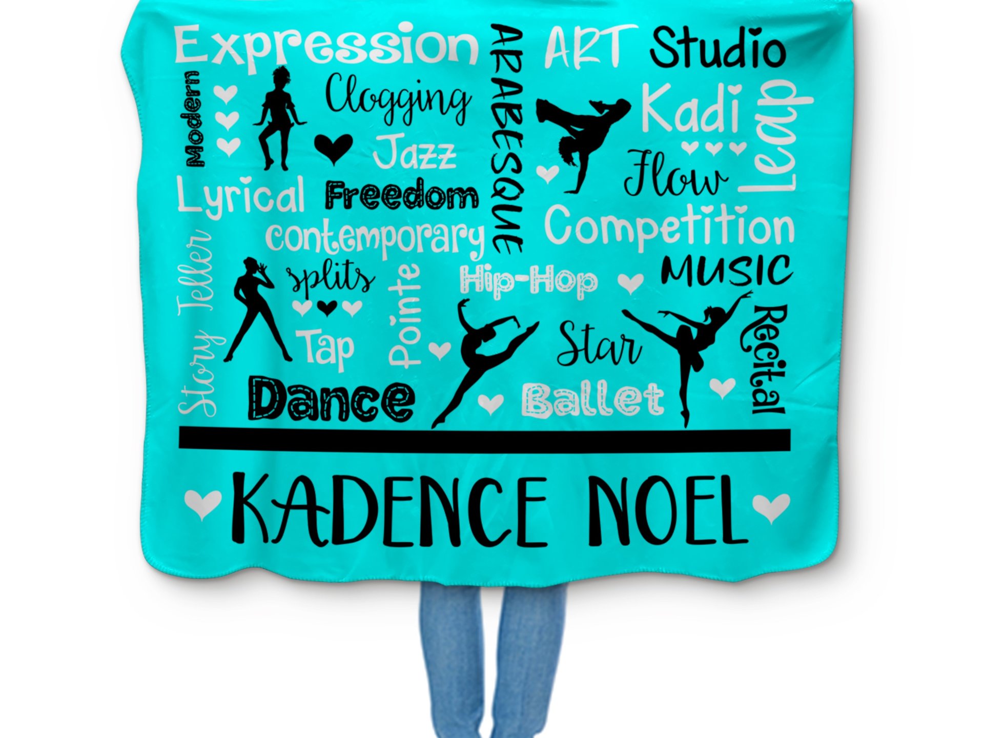 Personalized Dance Hooded Sherpa Blanket