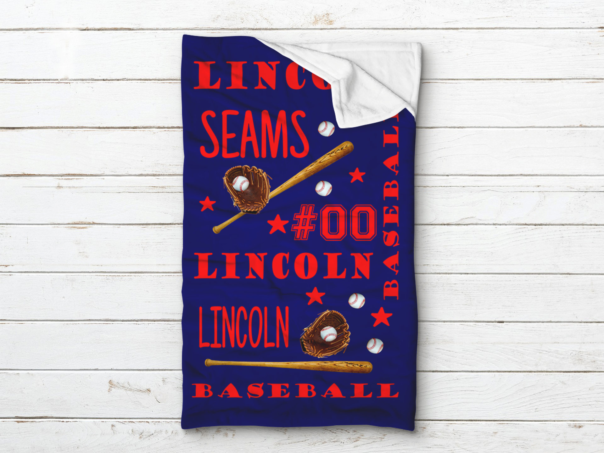 Personalized Baseball Minky Sleeping Bag