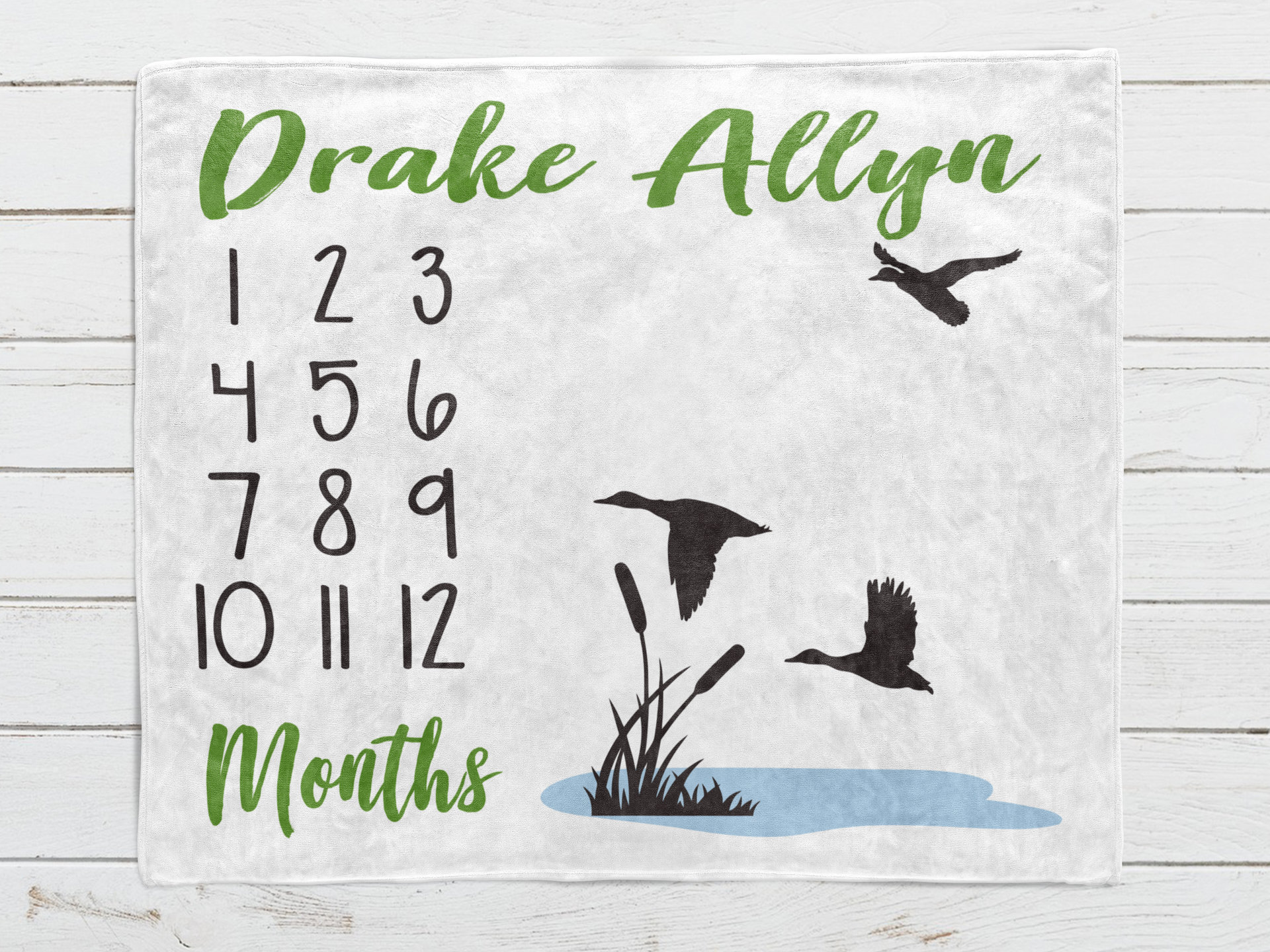 Personalized Duck Hunter Monthly Milestone Blanket