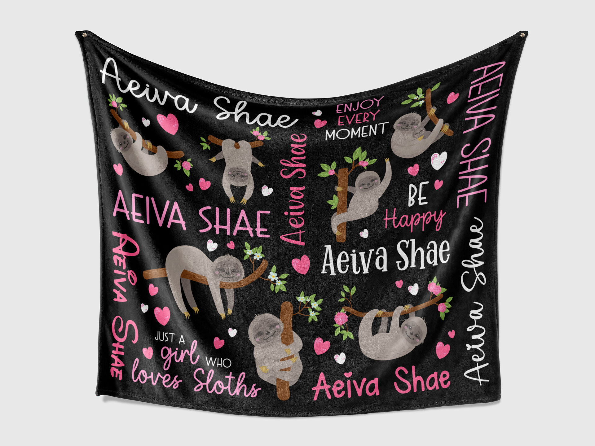 Personalized Sloth Blanket