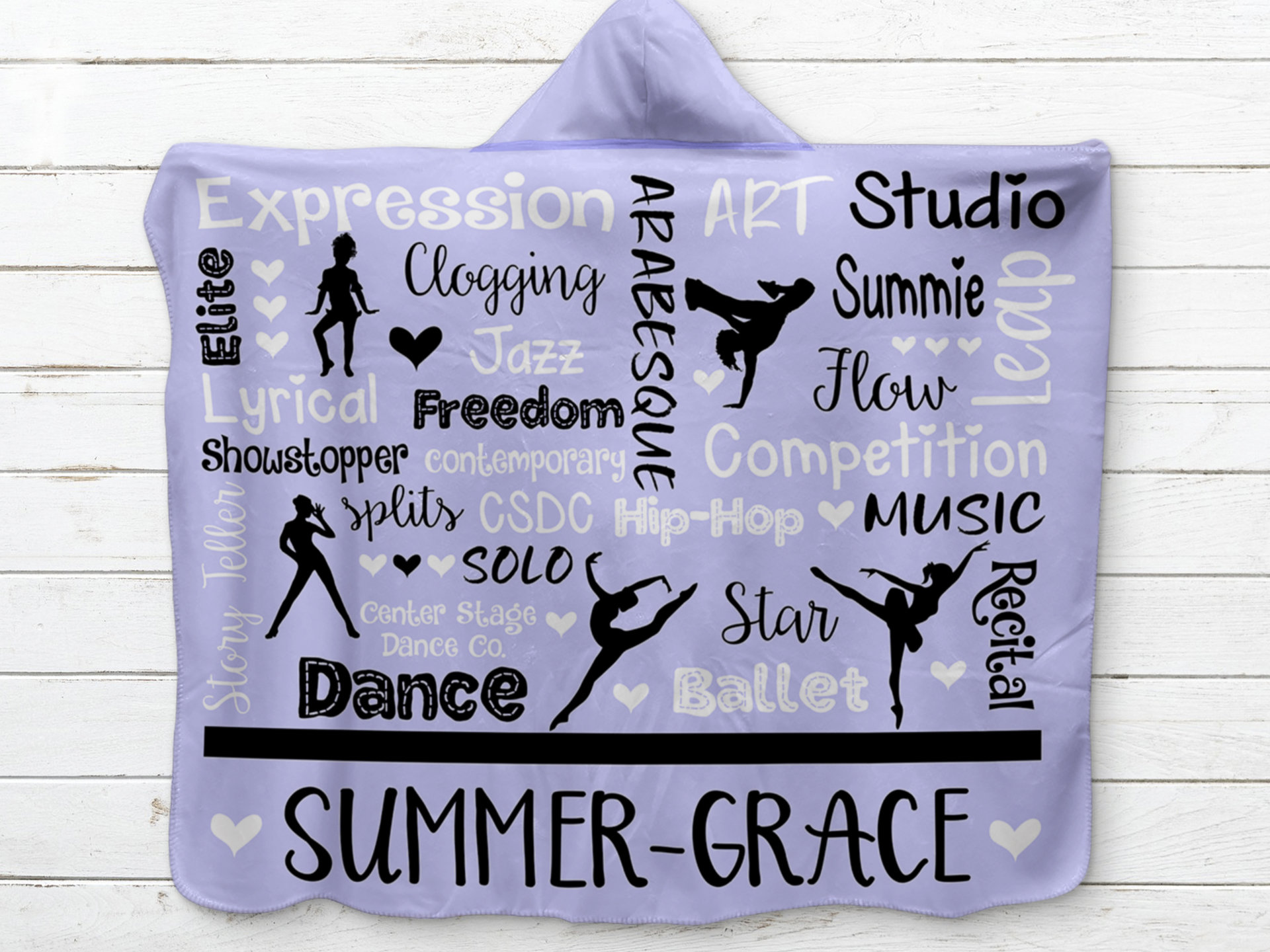 Personalized Dance Hooded Sherpa Blanket