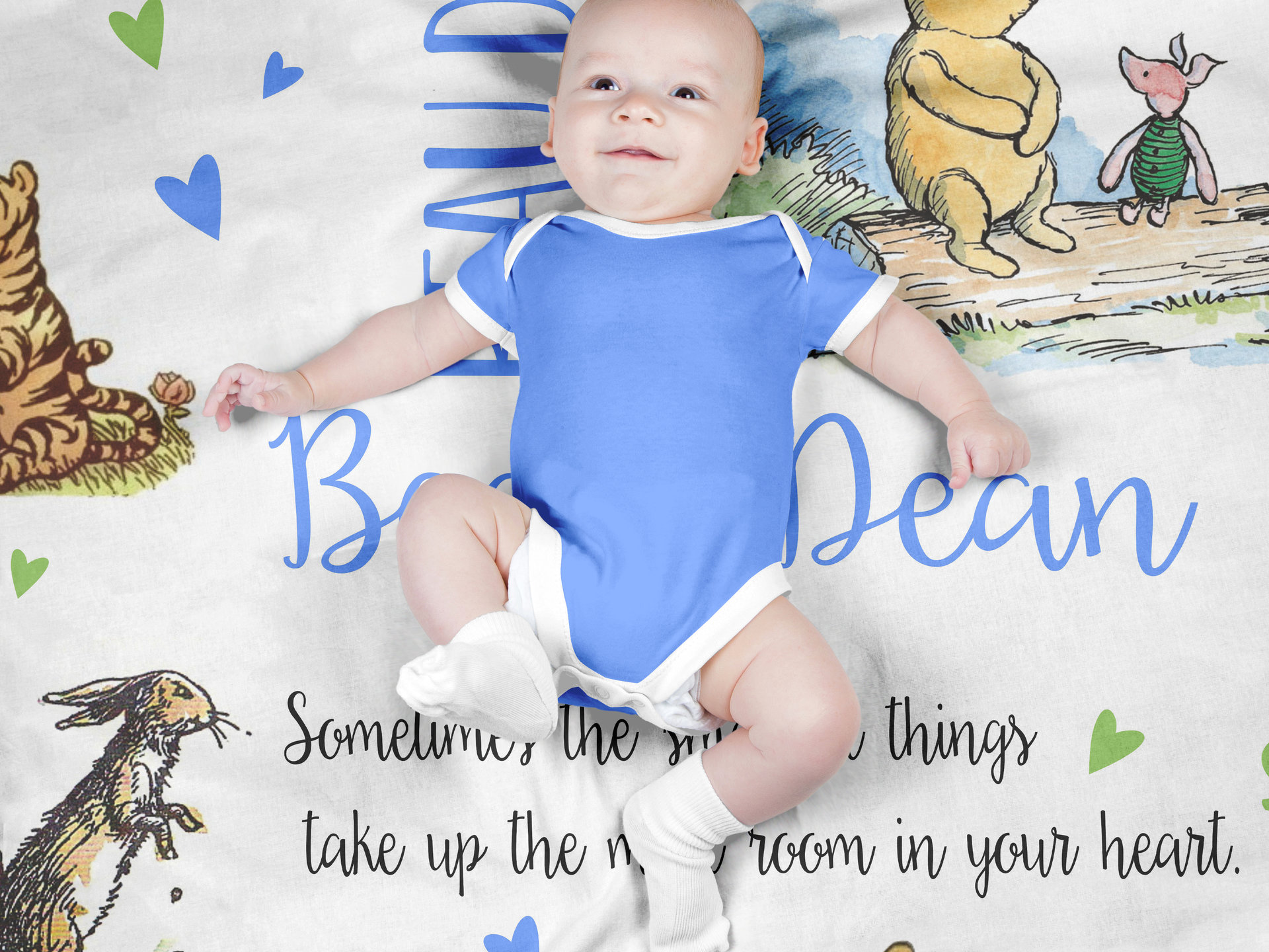 Custom Vintage Winnie the Pooh Baby Blanket