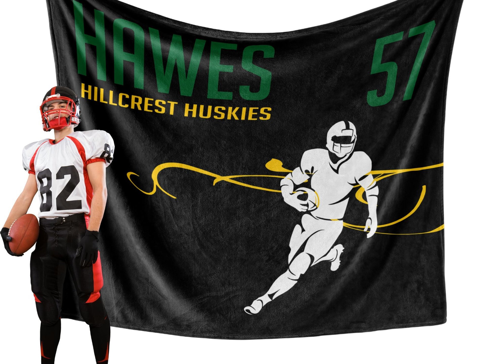Custom Football Team Blanket