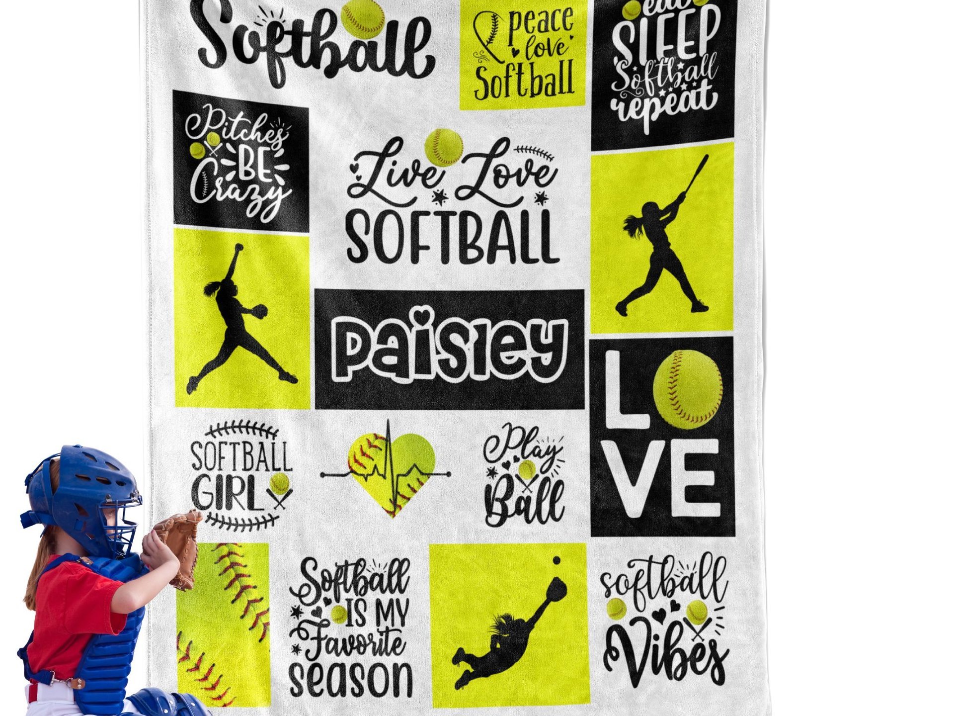 Softball Quotes Personalized Blanket
