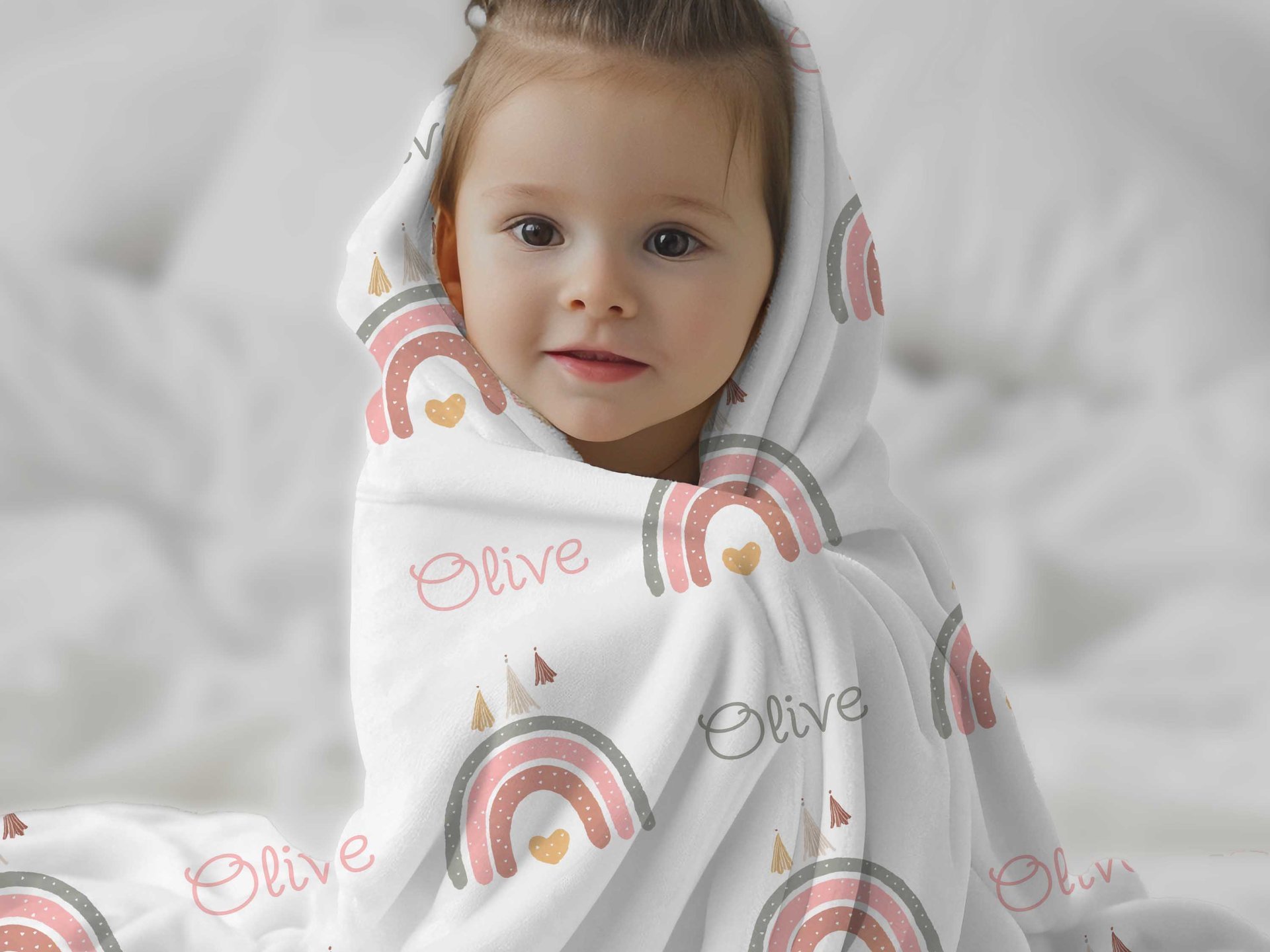 Personalized Boho Rainbow Blanket