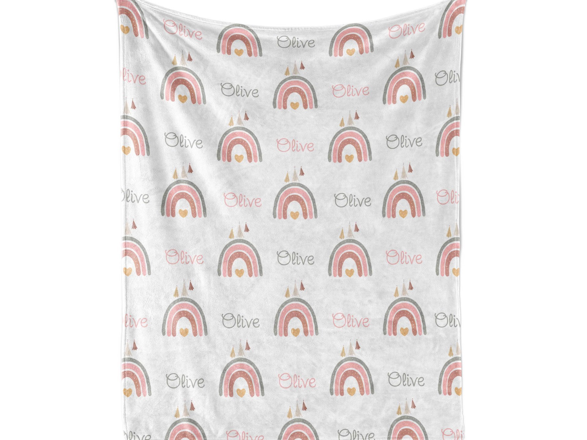 Personalized Boho Rainbow Blanket
