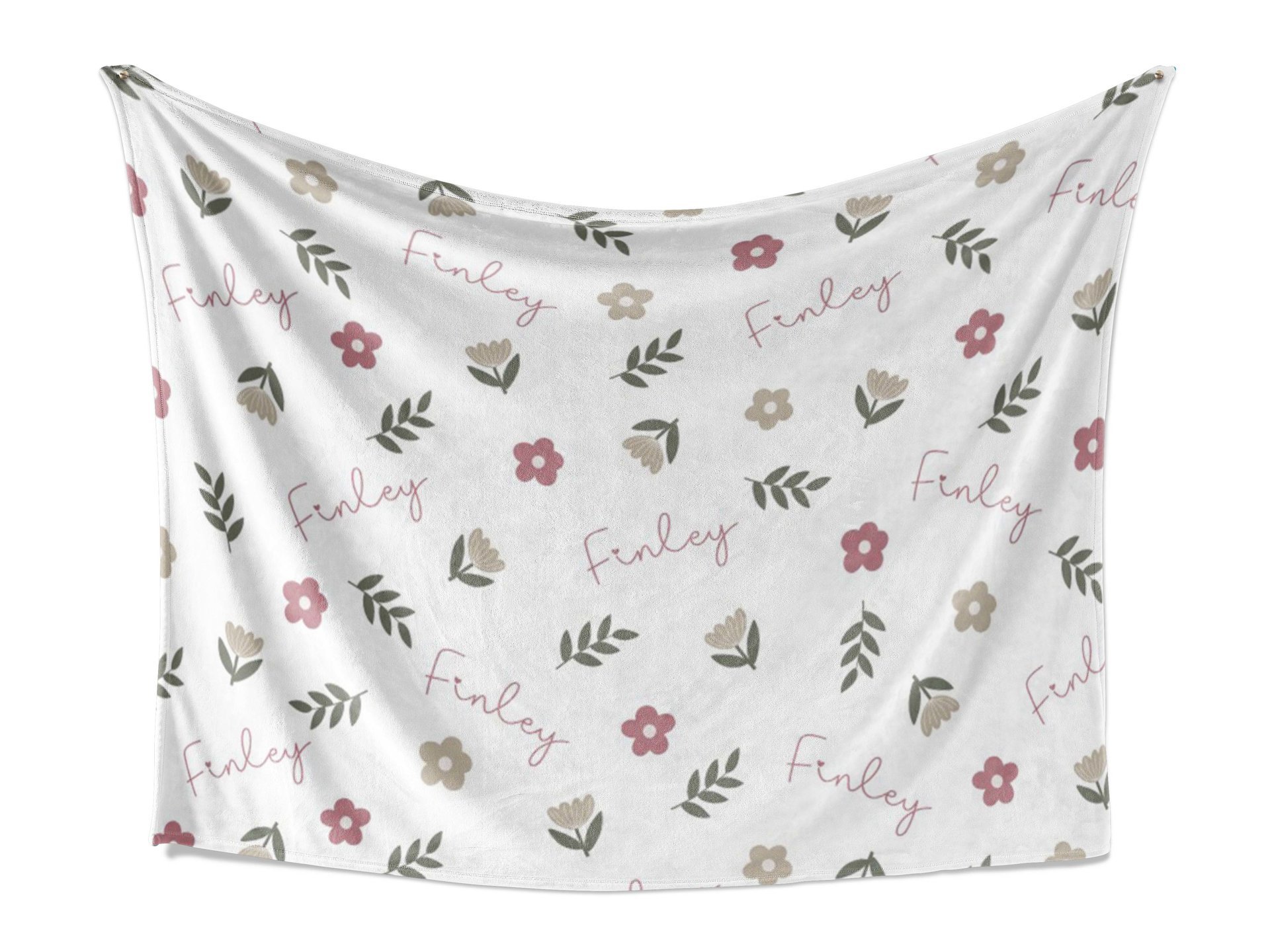 Personalized Boho Floral Baby Blanket