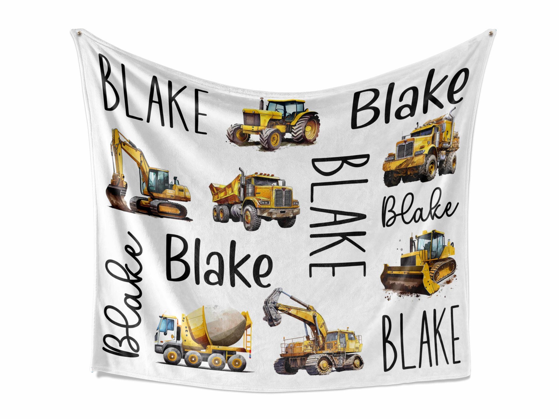 Yellow Iron Equipment Personalized Blanket