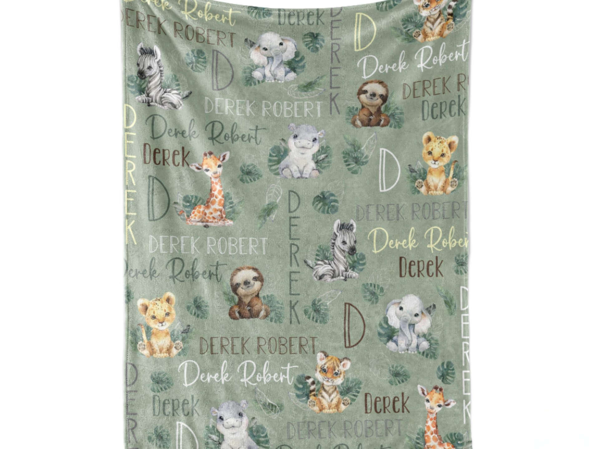 Jungle Safari Animals Personalized Baby Blanket