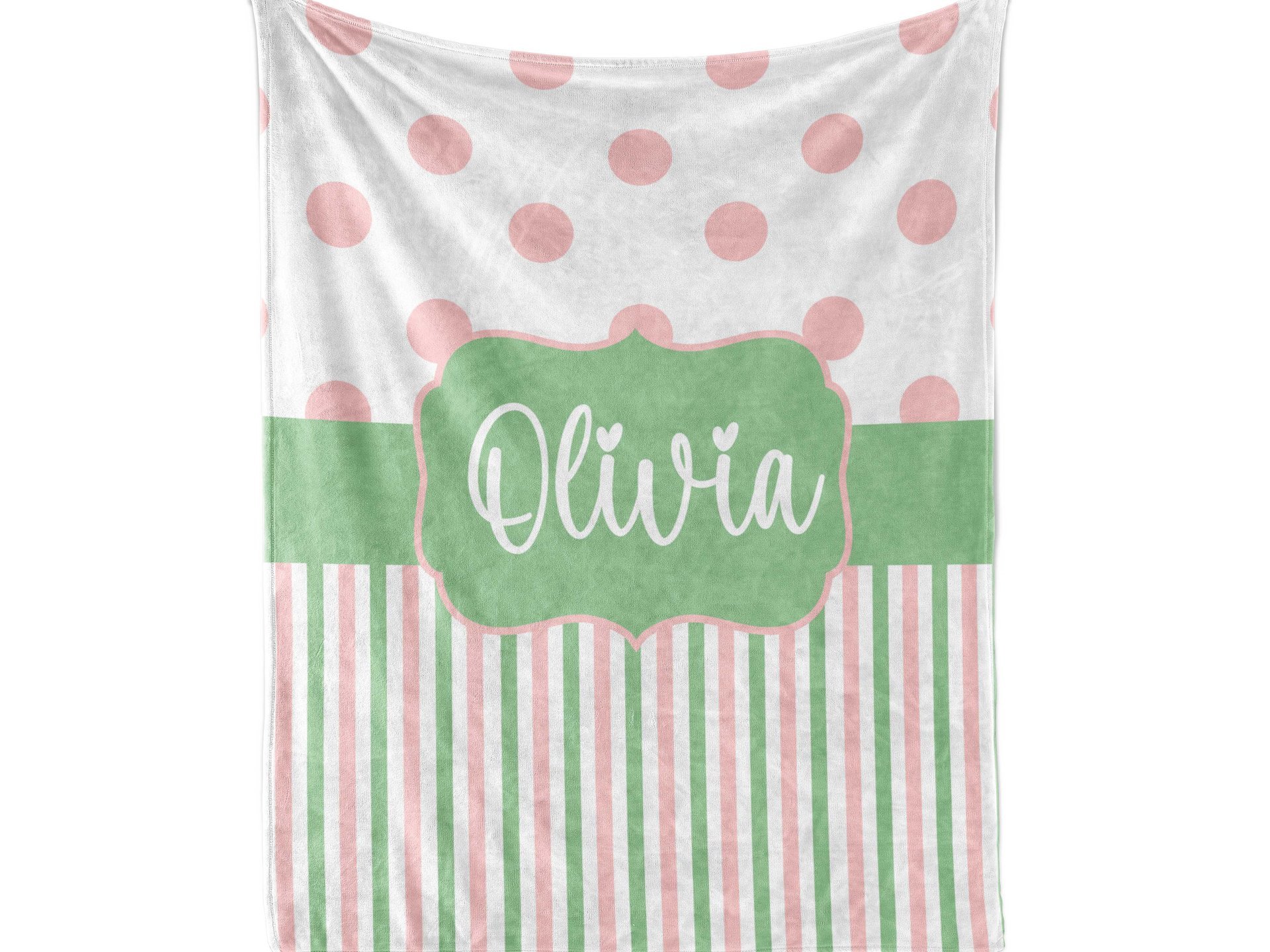 Monogrammed Polka Dots and Stripes Blanket 