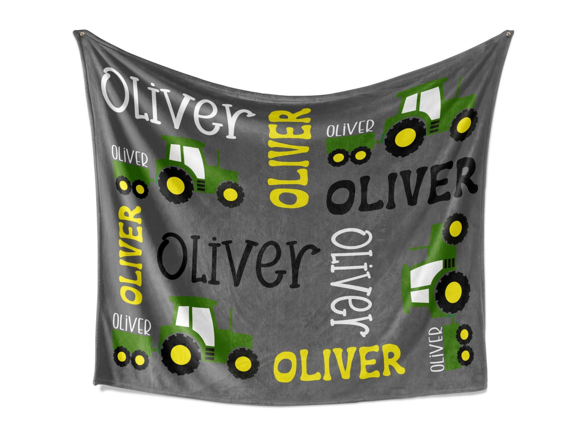 Personalized Tractor Blanket for Boys