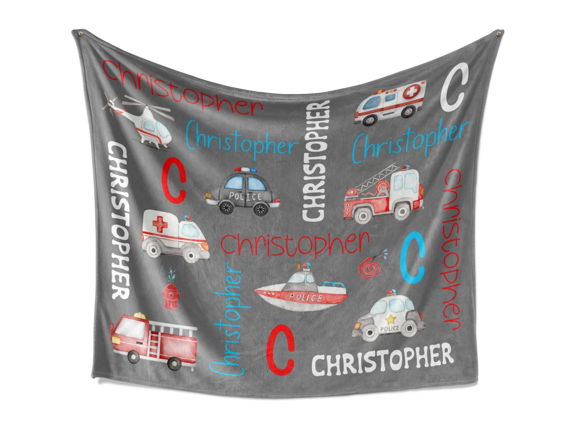 First Responder Vehicles Personalized Blanket