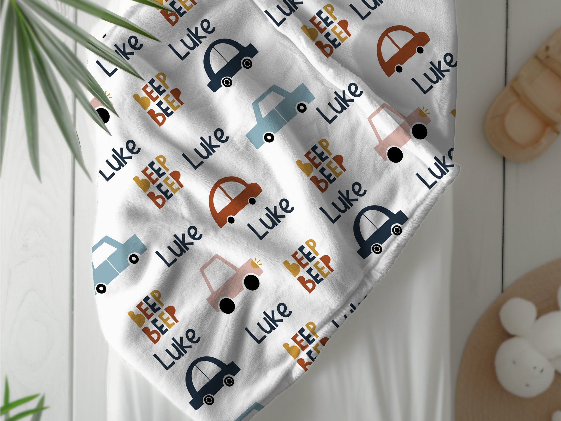 Personalized Cartoon Cars Baby Blanket