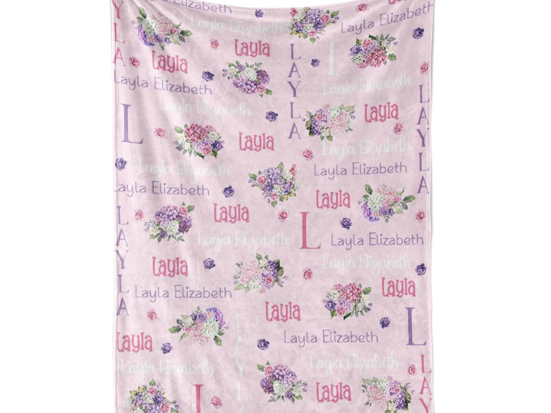 Hydrangea Rose Floral Baby Blanket